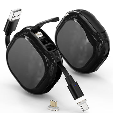 3 in 1 Magnetic Charging Cable - 3A Retractable Cord