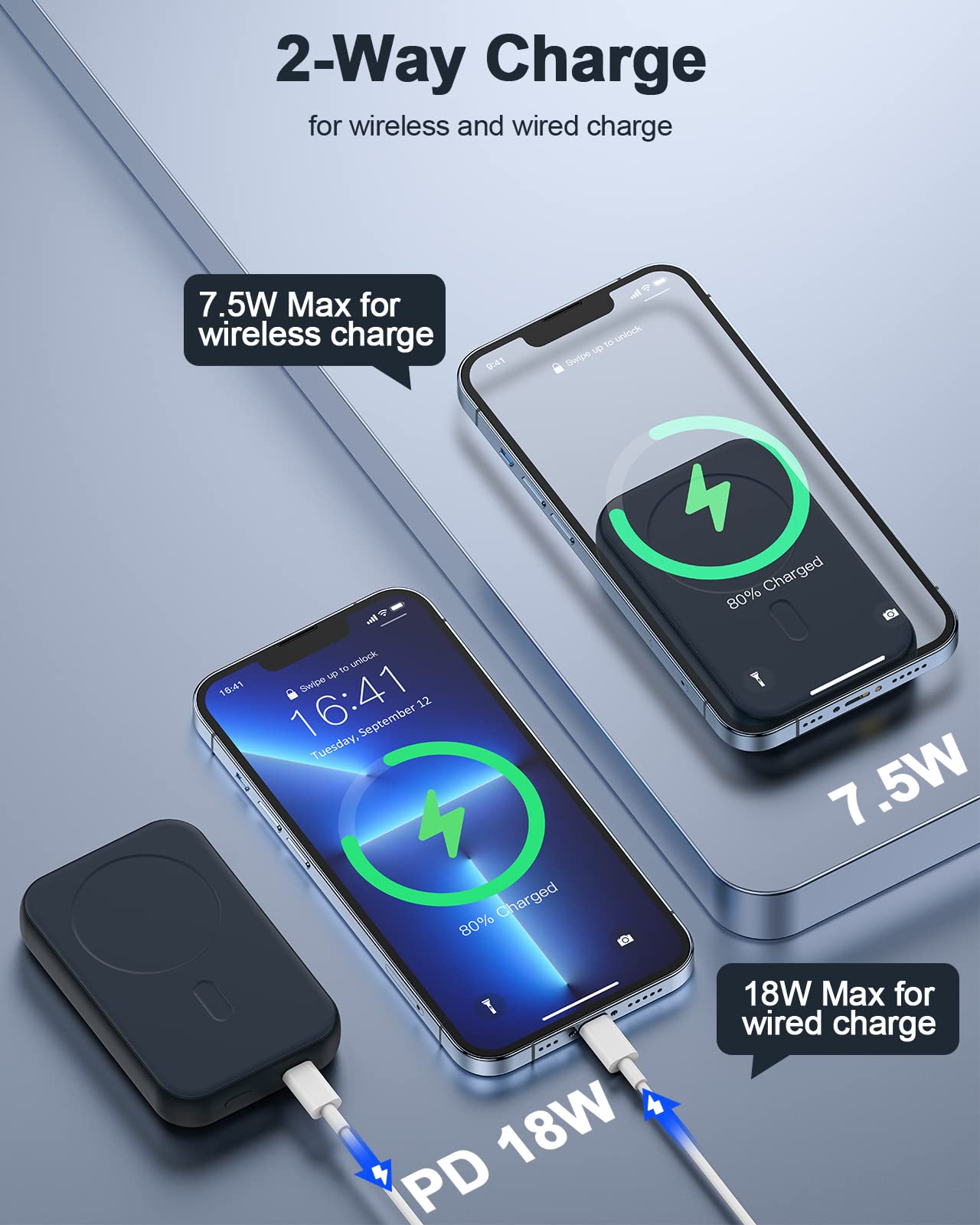 スマホアクセサリー Wireless Powerbank 10,000mAh Amazon.com: 22.5W Power Bank, 10000mAh 15W Magnetic Wireless